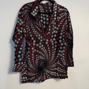 Black and Red Patterned Women's Tunic